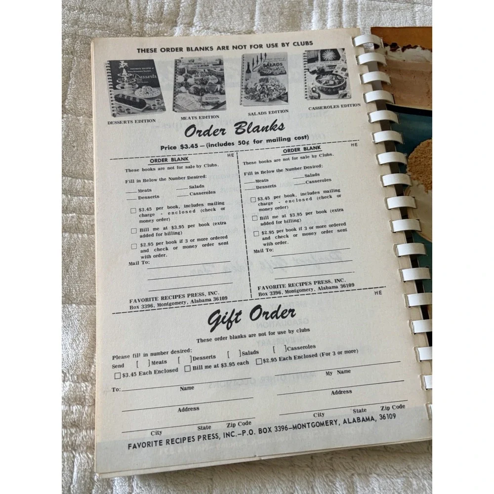 Vintage 1963 Favorite Recipes of Home Economics Teachers DESSERTS Party Beverage
